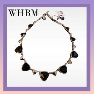 💜NWT💜 WHBM Black Stone and Silver Tone Necklace